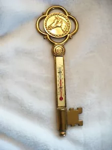 F5- VINTAGE HORSE THERMOMETER KEY COURT HOUSE HENDERSON KENTUCKY(MADE IN USA) - Picture 1 of 12