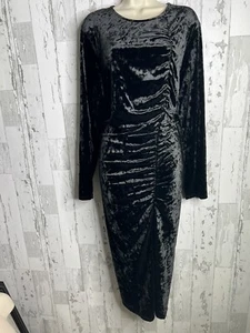 Future Collective Damen Kleid Rüschen Langarm hinten offen schwarz Gr. 1X NEU - Bild 1 von 13