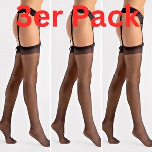3er Pack 20DEN Elasthan Strapsstrümpfe S-3XL Damenstrümpfe Nylons Damen Justine - Bild 1 von 16