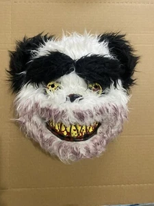 Halloween Scary Panda Bear Mask Evil Bloody Mouth - Picture 1 of 6