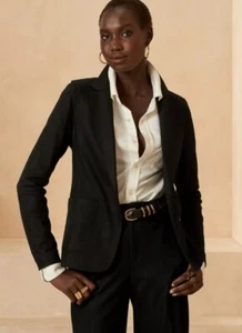 Banana Republic Unstructured Italian Wool-Blend Blazer~BLACK SIZE 2P #774065 - Picture 1 of 13