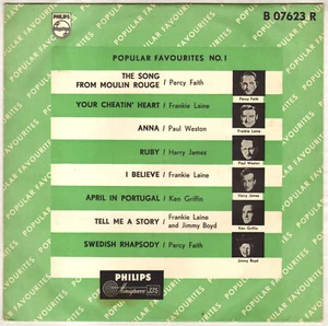 FRANKIE WOOL + DIVERSE "POPULAR FAVORITES NR. 1" POP VOCAL 25cm PHILIPS B 07623 - Bild 1 von 3