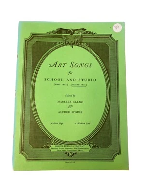 Art Songs for School & Studio 2nd Year Book~Medium Low Voice~Oliver Ditson Editi - Image 1 of 4