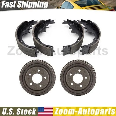Rear Brake Drums + Brake Shoes for 1975 -  1978 1979 1980 1981 Chevrolet Camaro - Image 1 of 4