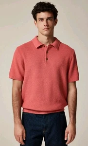 J.crew mens peach pique stitch sweater shirts Sz L 100% Cotton - Imagen 1 de 8