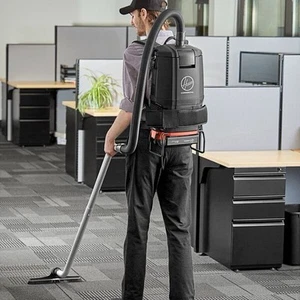 Used, Hoover Commercial Cordless Backpack Vacuum, Black/Orange, Full Kit! - Picture 1 of 5