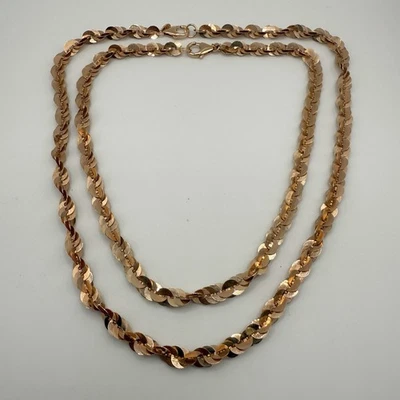 Lot of Two Bronzo Italia Necklaces Bronze Milor Italy 15.5” and 20” - Image 1 of 4