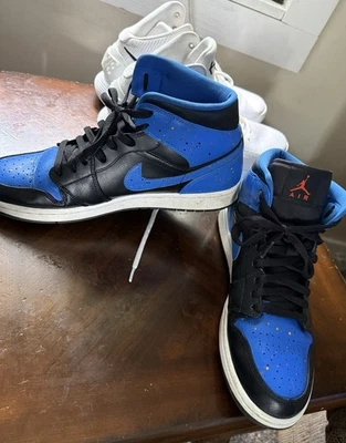 Nike Air Jordan Retro 1 Mid Royal Paint Splatter - Image 1 of 4