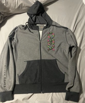 Camp David OBX Outer Banks sudadera con capucha gris con cremallera grande  Foto 1 de 4