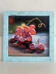 original oil painting,still life, Art For Kitchen, Grape, 9,8х9,8 Inch, 25x25cm - Picture 1 of 9