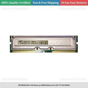 MR16R082GAN1-CK8 Samsung 256MB Rambus Non ECC PC 800 800Mhz - Picture 1 of 1