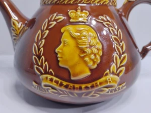 VTG Queen Elizabeth Coronation 50's Tea Pot Dartmouth Pottery Devon England 1953 - Picture 1 of 23