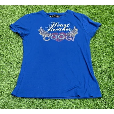Camiseta Babydoll COOGI Vintage Años 90 Joya Estrás Adornada Bling XL Foto 1 de 4