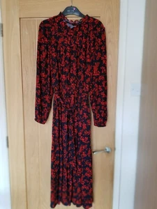 Marks And Spencer Red/ navy Mix Dress, Size 12 Regular - Picture 1 of 5