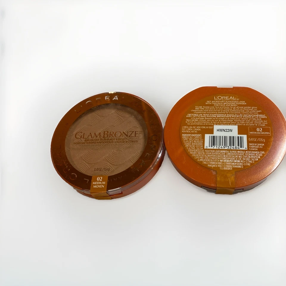 2x L'OREAL GLAM BRONZER #02-MEDIUM 0.41oz ea. New Sealed - Image 1 of 1