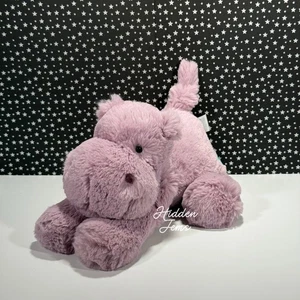 AUTHENTIC❣️Jellycat MEDIUM SMUDGE HIPPO - Soft Plush Toy Baby Purple Lovey NWT - Picture 1 of 4