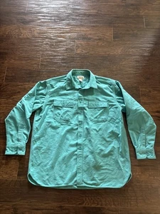 LL Bean Chamois Flannel Shirt Men XL Reg Traditional Fit Green Outdoors - Picture 1 of 10