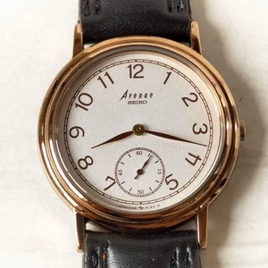 SEIKO Avenue Quartz Wristwatch Analog Black Excellent Working Battery replaced - Picture 1 of 24