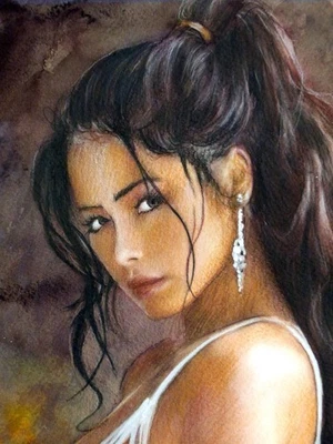 ОРИГИНАЛЬНАЯ картина/рисунок, модель, белье, dessous (от W. Berg "hallovicky") - Изображение 1 из 3