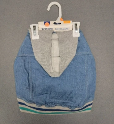 NUEVO CON ETIQUETAS~TOP PAW~ Chaqueta con capucha de mezclilla azul para perro, talla mediana Foto 1 de 4