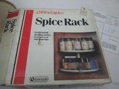 CABINET AIDES Almond Metal Cabinet SPICE RACK Vintage Old Stock for parts As Is - Image 1 of 4