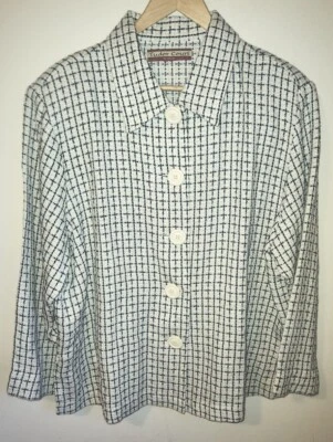Chaqueta Camisa Vintage Tudor Court By Haband Cuadros Abotonada Para Mujer Talla XL Foto 1 de 4