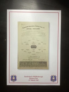 1946-47 Sunderland v Middlesbrough Division 1 Programme PRINT - Picture 1 of 1
