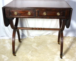 A Small Edwardian Mahogany Sofa Table in the Regency Style - Picture 1 of 9
