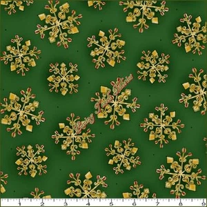 TELA DE ALGODÓN COPOS DE NIEVE "CHRISTMAS SPLENDOR" QT 233330-F PRECIO @ 1/2 YD - Imagen 1 de 1