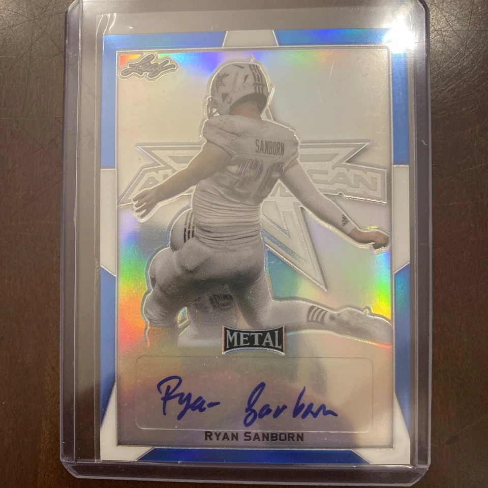 2019 All American Leaf Metal Ryan Sanborn 8/20 Blue Etch STANFORD AUTO - Image 1 of 1