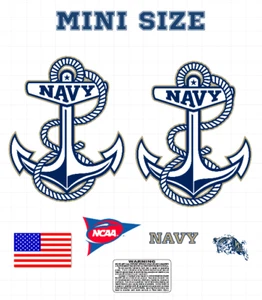 NAVY Midshipmen Mini FOOTBALL HELMET DECALS - Picture 1 of 1