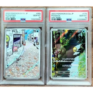 PSA10 SLOWPOKE 082 sv1V & PSYDUCK 175 sv2a Sequence Set AR Pokemon Japanese 2023 - Picture 1 of 2
