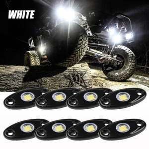 8 Pod White LED Rock Lights bluetooth Underglow Lamp for CAN AM POLARIS RZR ATV - Foto 1 di 12