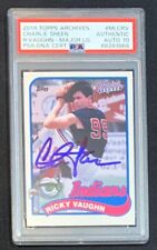 Charlie Sheen 2014 Topps Archives Major League Signed Card #MLCRV Auto PSA 10