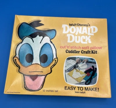Vintage Walt Disney Donald Duck Cuddler 1973 Unused Felt Pillow Craft Kit Disney - Image 1 of 4