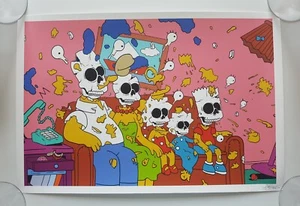 Matt Gondek - Familia nuclear de Los Simpson - 2015 - Impresión firmada a mano - Imagen 1 de 3