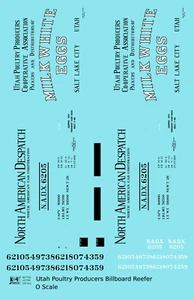K4 O Scale Decals Utah Poultry Cooperative Wood Ice Reefer Milk White Eggs - Picture 1 of 3