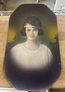 Antique 1900s Portrait Of Woman, Made For Bubble Glass Frame - Picture 1 of 6