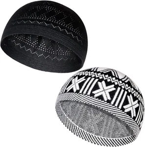 Muslim Hats - Keffiyeh Kufi Hats for Men’S Common Use and Islamic Gifts | Skull - Picture 1 of 12