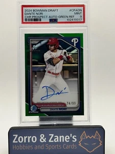 Dante Nori 2024 Bowman Draft 1st /99 GREEN REFRACTOR Auto PSA 9 #CPA-DN Phillies - Picture 1 of 4