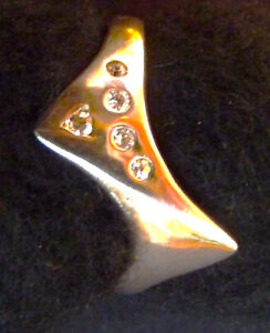 RING Sterling SILBER 925 Design mit 5 kleinen Kristallen ca. 70er/80er Jahre