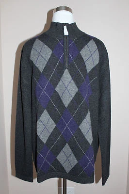 Nuevo con etiquetas Suéter Harrison Davis Cachemira Cremallera Geométrico Gris Oscuro Talla L Foto 1 de 4