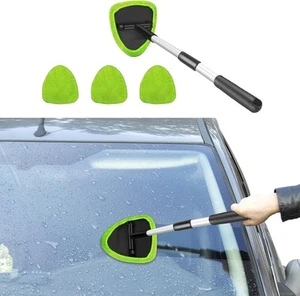 Car Window Cleaner, Windshield Cleaning Tool with Extendable Long Green - Picture 1 of 7