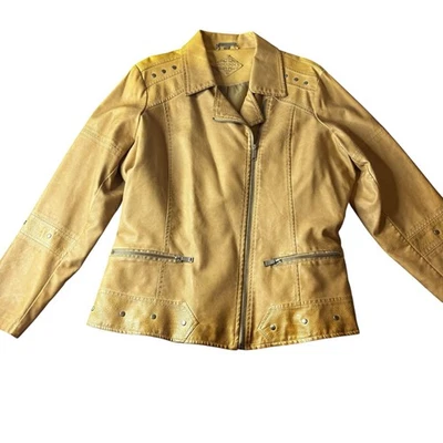 Joujou Faux Leather Moto Jacket Studded 1X Long Sleeve Zip Front - Image 1 of 4