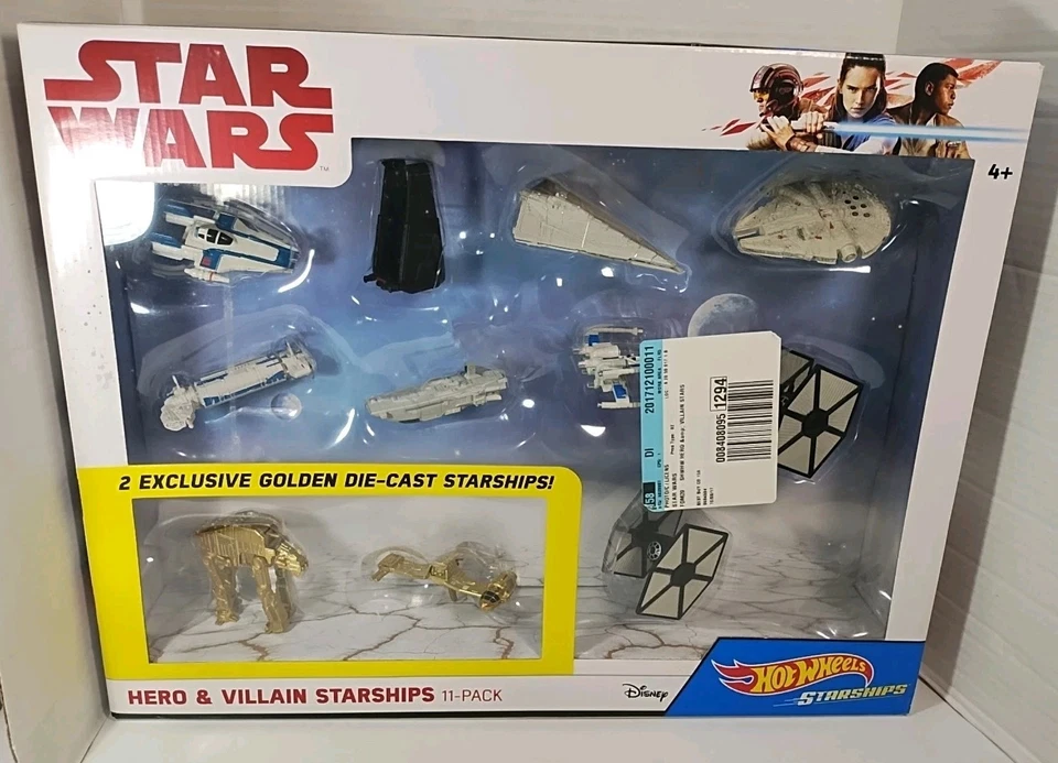 Hot Wheels Star Wars Hero & Villains Starships 11 Pack (2 Golden) Die Cast NUEVO  Foto 1 de 4