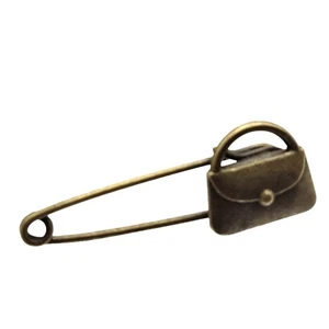 Brass Safety Pin Brooch Purse Design - Picture 1 of 6