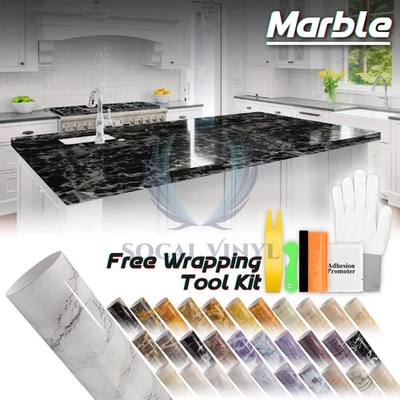 Gloss Marble 60" Granite Vinyl Wrap Decal Sticker Furniture Counter Cabinet Home - Image 1 of 4
