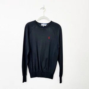 Vintage Ralph Lauren Gr. Small S schwarz Baumwolle Raglan Langarm T-Shirt Logo - Bild 1 von 10