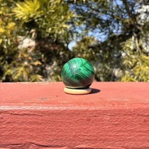 95g 35mm Natural Congolian Malachite Sphere - Picture 1 of 14