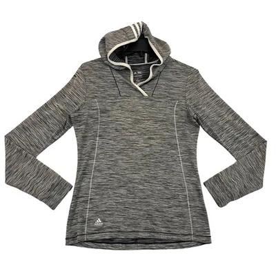 Sudadera con capucha Adidas Climawarm para mujer mediana gris jaspeado blanco a rayas suéter de golf Foto 1 de 4